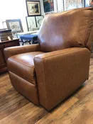 Brown Leather Manual Recliner - Rocks