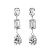 10K Multi-Shape Lab Grown Diamond Drop Earrings