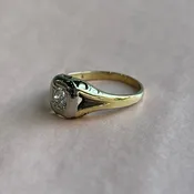 0.25CT Old European Cut Art Deco Solitaire Ring | Vintage