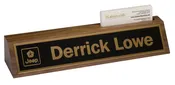 10 Genuine Walnut Desk Bar with black engraving plate and Business card Holder