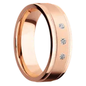 14K Rose Gold with Satin , Polish Finish