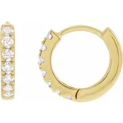 14K Classic Diamond Hoop Earrings - Lab Grown