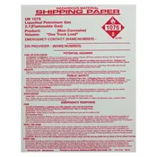 1075 Shipping Papers/One Truck Load  7″ X 9″