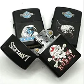 Biker Lighter Lot 3 Eagle Skull Motor America Cycles Black Matte Untested