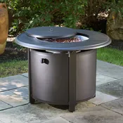 Alfresco Home Bay Ridge 36 inch Round Gas Fire Pit/Chat Table with Glacier Ice Firebeads