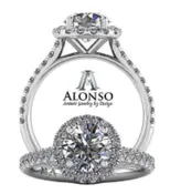 14kt white gold wedding ring — Alonso Jewelry Design