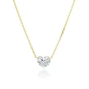 2.51 HSI2 Heart Brilliant Cut Diamond Solitaire Necklace
