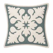 12" Hawaiian Quilt Pillow Slip - Ulu Off white on Seafoam Green