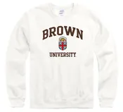Brown University Men's Crew-Neck Sweatshirt-White