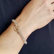 7.25" Handcrafted 925 Sterling Silver 7mm Spinner Link Bracelet with Toggle Clasp
