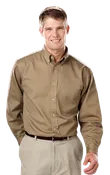 Blue Generation Men's L/S 100% cotton twill Shirt-BG8213