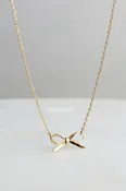 18k Stainless Steel Tarnish Free Bow Necklace