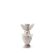 10.5 Inch Blue Floral Pattern Easter Bunny Bust