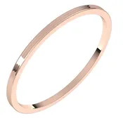 10K Rose Gold 1 mm Ultra-Lightweight Flat Band Size 5