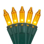 100 Gold Light Set, Green Wire, Polybag