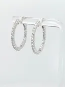 1.00 ctw lab diamond  inside out hoop earrings