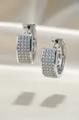 10K White Gold 0.80ctw Diamond Full-Coverage Huggie Hoop Earrings