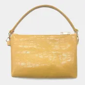 Crocodile Patterned Tote Bag - mustard