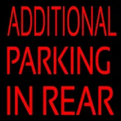 Additional Parking In Rear Handmade Art Neon Sign