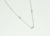3 Diamond Motif Necklace | 18K White Gold