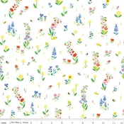 100 AKER WOODS: Picnic Meadow-White (1/4 Yard)
