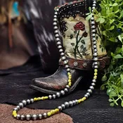 18in. Navajo Pearl Necklace w/ Palomino Turquoise