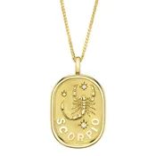 0.02CT DIAMOND ZODIAC SCORPIO SCORPION STAR MATTE CHOPIN CHAIN NECKLACE
