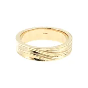 14K Yellow Gold Wave Textured Band
