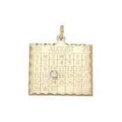 10K Gold "1960s Calendar" Customizable Pendant