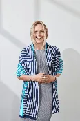 100% Italian Spun Egyptian Cotton Body Cocoon Wrap: Pinwheel Print - Robin Denim Marble