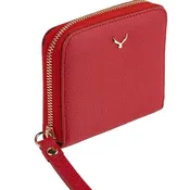 Amalfi Women’s Mini Leather Wallet with Zipped Pocket – Mapi Edition, Red