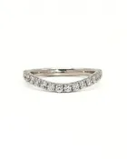 0.53ctw diamond white gold curve band 14K