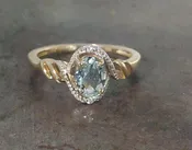 10k Aquamarine Ring