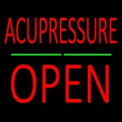 Acupressure Block Open Green Line Handmade Art Neon Sign