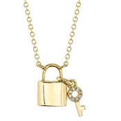 0.02Ct Diamond Lock & Key Necklace Sc55024796