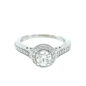1.00 carat total weight Diamond Halo ring in fancy mounting - 004-00237 — BBS Jewelers