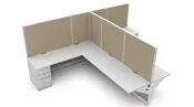 2 Person Private 6′ x 8′ Cubicle with Drawer Storage