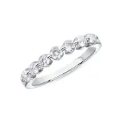 0.55 CT Round Cut Diamond Seven Stone Ring in 14K White Gold