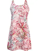 A-Line Hawaiian Dress Back Cutout Watercolors Palms