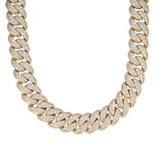 22mm Mosaic Set Cuban Moissanite Chain 925