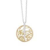 14K Two Tone Gold and Diamond Disc Pendant — Croft & Stern Jewelry Designs