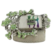 Acid Wash Pony Hair Skull Pile – Tan/Green