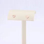 Asymmetrical Heart Stud Earrings in 14K Rose Gold, 6mm