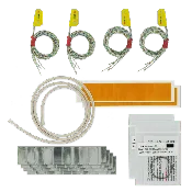 Four Thermocouple Sets of Five 0.005″ Type K ECD Nano Connector – Multi Color (3′ length) Glass Insulated