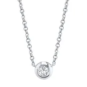 0.05CT 14K W/G DIAMOND BEZEL NECKLACE