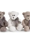 11" Assorted Cream, Beige, gray, bear.