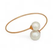 14/16 mm Iridescent White Pearls on 18 carat gold plated wired bange