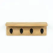 10" Wood Hook Board with Ledge - 4 Hooks
