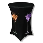 30" Round x 42"H Spandex High Top Table Cover - Full Dye Sub
