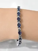 14K White Gold Sapphire & Diamond Bracelet - Elegant Luxury Jewelry — Reynolds Jewelers